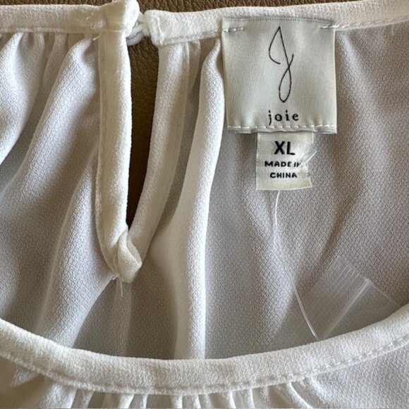 Joie Womens Holiday Blouse Laser Cut Out Sleeves Embroidered XL Keyhole NWT - Picture 6 of 12